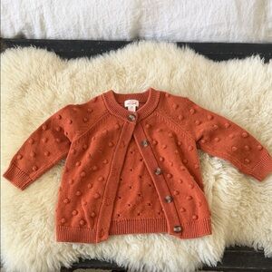 Cat & Jack Orange Button-Up Sweater